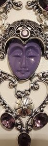 925 carved face necklace what's amethyst